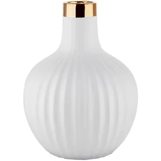 Florina Vase Mit Goldrand, 21 Cm, Weiß