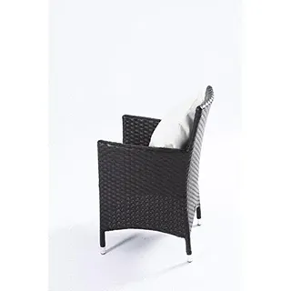 OUTFLEXX 2er-Set Sessel aus hochwertigem Polyrattan in braun ca. 60 x 60,5 x 86,5 cm, inkl. weichen Polster und Kissen, Gartenstühle in modernem Design, zeitlos, vielseitig kombinierbar, wetterfest