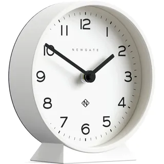 NEWGATE® M Mantel Echo kaminuhr | Modernes rundes Design | Weiß | Einfach zu lesende Zahlen | Zeitgenössischer Stil für Schreibtisch, Tisch, Regal oder Nachttisch