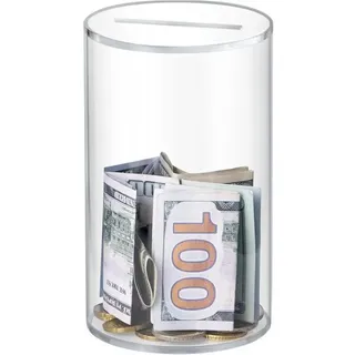 Spardose Aus Transparentem Acryl Für Erwachsene – Zum Öffnen Einfach Das Geld Herausholen, 15,2 Cm X 9 Cm, Elegantes Und Modernes Design