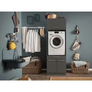 laundreezy Waschmaschinenschrank mit Schrankaufsatz 67,5 x 200 x 67,5 cm Anthrazit