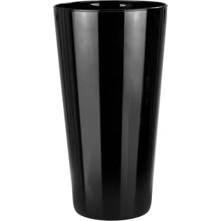 TREND FOR HOME Blumenvase Modern H: 29,5 cm Dekorative Schwarze Glasvase | Konische Bodenvase Tischvase | Große Dekovase Schwarze Glasvasen | Ø 16 cm | Alyssa Piano Black