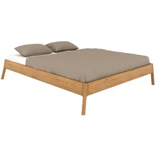 Lomadox Bettgestell THORNBURY-165, Bett Doppelbett Massivholzbett, Wildeiche massiv geölt, 140x220cm braun
