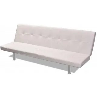 vidaXL Schlafcouch Kunstleder 2-Sitzer Cremeweiß
