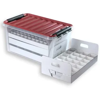 Weihnachtskugeln Aufbewahrungsbox mit Deckel | Sichere & stilvolle Aufbewahrung für Weihnachten | Christbaumkugeln | Christbaumschmuck und Deko | 47 Liter | BPA-frei | Compact Box