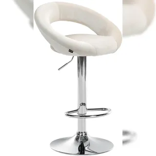 CLP Barhocker Olinda 1er Samtbezug höhenverstellbar drehbar 40 x 40 x 90 cm Creme