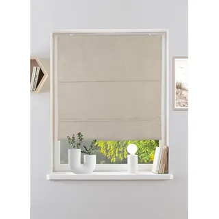 Rollo OTTO HOME "RIOLA" Gr. 9, beige (natur), B:110cm H:130cm, Polyester, Rollos, Faltrollo in trendiger Leinenoptik, einfache Montage