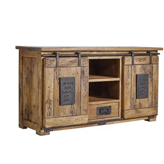 Massivmoebel24 Sideboard 128 x 70 x 45 cm beige