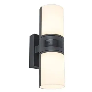 Lutec Außenwandleuchte Aluminium, Metall, Stahl 12,0 cm mit Bewegungsmelder grau