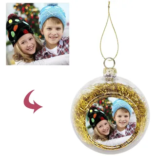 Personalisierte Weihnachtsbaumkugeln mit Foto,6cm/8cm Christbaumkugeln Fotoweihnachtskugeln, Weihnachtskugel für Weihnachten, Weihnachtsbaum,Weihnachtsdeko,Freunde