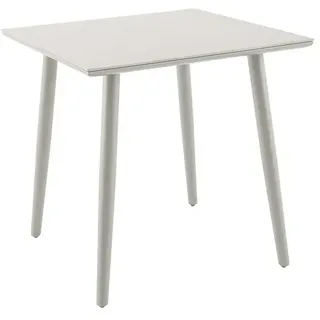 Sunfun Solo Balkontisch  (L x B x H: 74 x 74 x 74 cm, Aluminium, Sintered Stone, Quadratisch, Light-Greige)