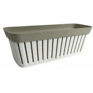 ECOPLAST S.r.l. Kreta Weiß/Taupe Blume, 50 cm, wie abgebildet