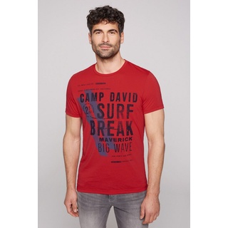 CAMP DAVID T-Shirt in vorgewaschner Optik rot