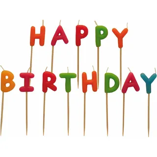 Amscan Buchstaben-Kerzen Happy Birthday 7,5 cm 13 St. mehrfarbig