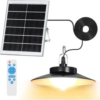 Außen Solarlampe 5 Beleuchtungsmodi mit Bewegungssensor und Fernbedienung Wasserdicht Solar Pendelleuchte Solarleuchte, Warmweiß, 1 Lampe