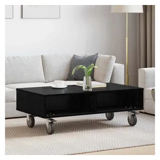 vidaXL Beistelltisch mit Rädern Schwarz Eichen-Optik 90 x 50 x 30 cm