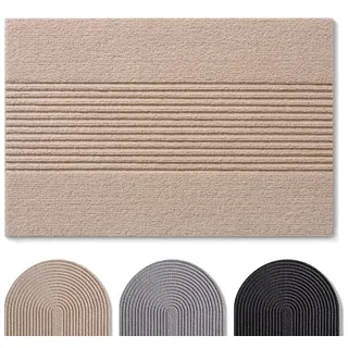 Blumtal Fußmatte rutschfeste Schmutzfangmatte aus langlebigem Polyester, Fußmatte innen/Schmutzfangmatte außen beige|grau 150 cm x 90 cm