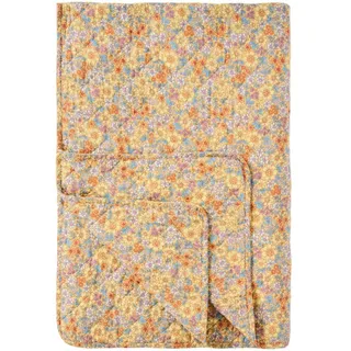 IB Laursen Quilt Blumenwiese Gelb – Skandinavische Baumwolldecke, 130 x 180 cm