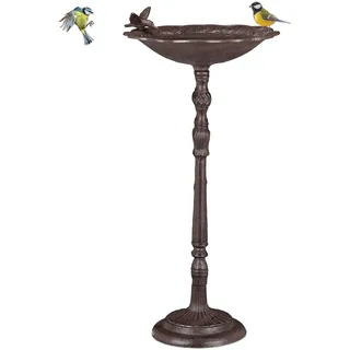 Relaxdays Vogeltränke Gusseisen 74,5 cm Braun