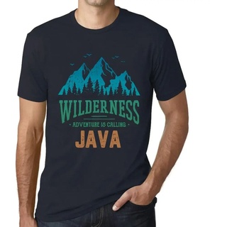 Herren Grafik T-Shirt Wildnis das Abenteuer ruft Java – Wilderness, Adventure Is Calling Java – Öko-Verantwortlich Vintage Jahrgang Kurzarm Lu...
