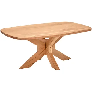 Livetastic Couchtisch, Holz, Akazie, Hartholz,Hartholz,Hartholz, oval, Sternfuß, 70x45x110 cm, Fsc, einfacher Aufbau, Wohnzimmer, Wohnzimmertische, Couchtische
