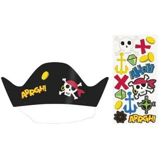 Partystrolche Papierdekoration Piratenhüte Ahoi Piraten