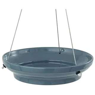 CJ Wildlife Vogeltränke Keramik – Vogeltränke Winterfest, Trinkschale Vögel – Hängend mit Metallschnüren – Blau – Multifunktional Baden und Trinken