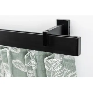 GARESA Innenlaufschiene FLAT, 1-läufig, Wunschmaßlänge, verschraubt, Aluminium, Rechteckprofil, Wandmontage, perfekter Lauf, modern, verlängerbar schwarz 350 cm