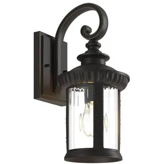 LINDBY Laterne Aluminium 23,1 cm x 17,8 cm x 38,5 cm 1-flammig E27 braun