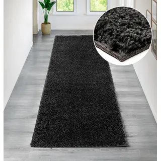 OTTO home Hochflor-Teppich OTTO HOME "Viva Shaggy, in Standard- und Premium-Qualität, 30 mm oder 45 mm Höhe" Gr. 11, grau, B:67cm H:30mm L:230cm, Kunstfaser, Teppiche, Uni Farben, einfarbig, weich, kuschelig, Läufer, Kundenliebling