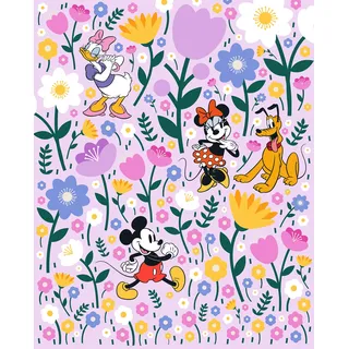 KOMAR Vlies Fototapete Disney Mickey und Minnie Mouse Botanical Spring Bunt
