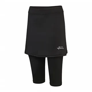 Black Crevice Damen Fitnesshose mit Rock I Sport Leggins mit Rock aus 92% PES & 8% Spandex I figurbetonte Hose mit Rock I Leggings mit Tennisrock für Sport, Wandern UVM I Leggingsrock - 42