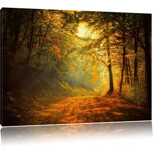 Pixxprint Wald, Größe: 100x70cm, Leinwandbild, fertig gespannt, Wandbild, Dekoration, Kunstdruck, kein Poster