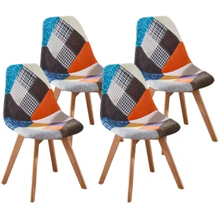 Set Mit Vier Skandinavischen Slake Stühlen - Patchwork