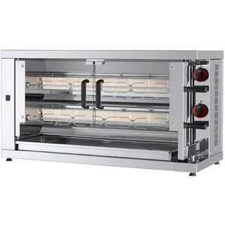 Hähnchengrill mit gas 2 schwerter = 10/12 hühner - 1100x450x600 mm - 14 Kw + 85 W 230/1V - 53100021 Eurast