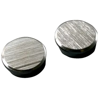 FRANKEN Chrom-Magnete Rund, 2 Stück, Hohe Haftkraft, Hochwertige Haftmagnete für Magnettafel, Whiteboard im Büro und Schule oder im Haushalt für Kühlschrank und Familienplaner, 25 mm, Silber, HM25CR
