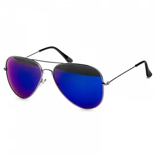 Caspar Sonnenbrille SG033 Damen Large Metall RETRO Pilotenbrille blau|silberfarben