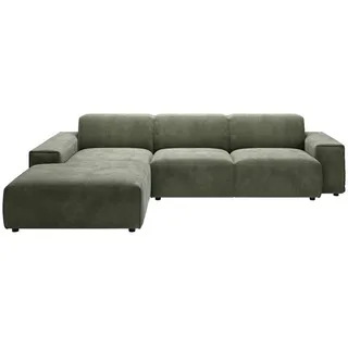 Pure Home Lifestyle Ecksofa 9125, Grün, Kunststoff, 4-Sitzer, Ottomane links, L-Form, 300x189 cm, Goldenes M, Made in EU, Oeko-Tex® Standard 100, DGM-Emissionslabel, seitenverkehrt erhältlich, Hocker erhältlich, Wohnzimmer, Sofas & Couches, Wohnlandschaften, Ecksofas
