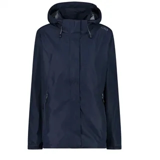 CMP - Ripstop-Regenjacke für Damen mit abnehmbarer Kapuze, Schwarz Blau, D40