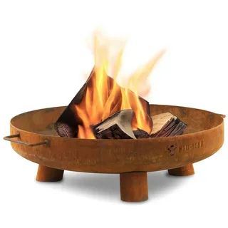 BBQ-Toro Feuerschale Ø 60 cm, Rostoptik, Outdoor Dreibein Feuerstelle für Garten/Terrasse, (4-St), mit Griffen braun