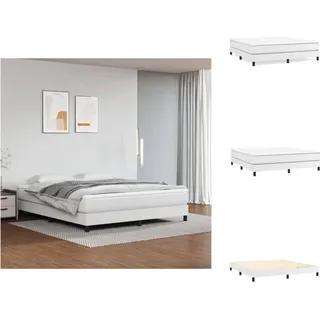 vidaXL Boxspringbett Weiß 160x200 cm Kunstleder - Betten & Bettgestelle - Weiß