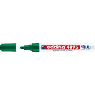 edding 4095 Kreidemarker - grün - 1 Kreidestift - Rundspitze 2-3 mm - Kreidestift für Tafel abwischbar - zum Beschriften von Fenster, Glas, Spiegel - Tafelstift mit deckenden Farben