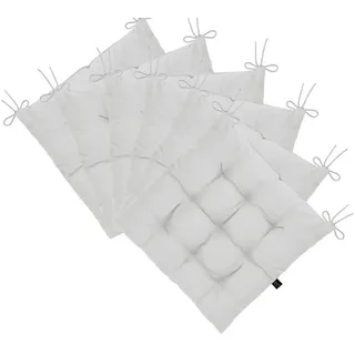LILENO HOME Stuhlkissen Sitzkissen für Gartenstuhl, Küchenstuhl oder Esszimmerstuhl 40x40x6 cm, Bequeme Indoor u. Outdoor Stuhlauflage als Stuhl Kissen Weiß weiß