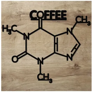 Namofactur 3D-Wandtattoo 'Coffee' aus Holz Wandbild Kaffee Caffé Wanddeko Café Dekoration, außergewöhnliches Geschenk Coffee Junkie, but first coffee Holzkunst schwarz