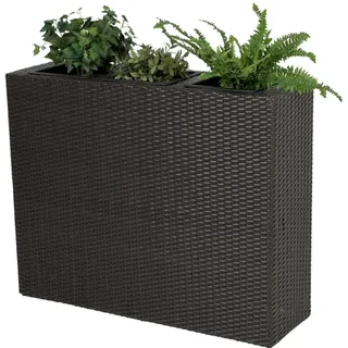 Pflanztrog Blumentrog Pflanzkübel Rechteckig Raumteiler Rattan 72 x 27 x 52 cm