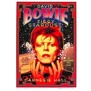 ELITEPRINT Vintage Band David Bowie ZIGGY Stardust Rock & Roll Konzertgiewerbung A3 Poster auf 250 g/m2 Druck Material Wandkunst Reproduktion