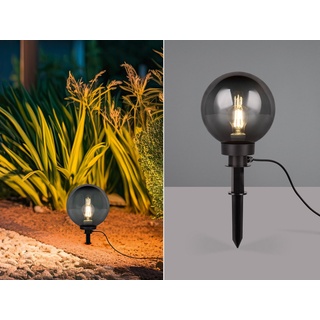 meineWunschleuchte LED Gartenleuchte, LED wechselbar, Warmweiß, mit 5m Strom-Kabel, Leuchtkugeln Wegbeleuchtung Garten-kugeln, Ø 20cm schwarz