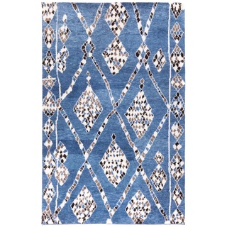 Wollteppich MORGENLAND "Berber Teppich - Meral rechteckig" Teppiche Gr. B/L: 140 cm x 200 cm, 25 mm, 2,8 m2, 1 St., blau Schurwollteppiche