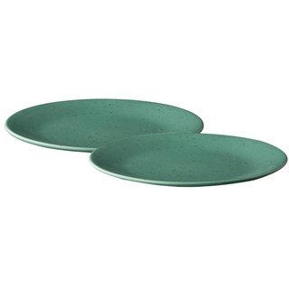 teeblume Q Authentic Tinto Green 2-er Teller-Set mit 2 Speisetellern, grün, Ø 28 cm, original asiatisches Porzellan, Geschirr in Profi-Qualität
