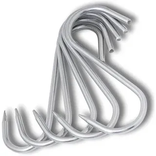 5x S-Haken EDELSTAHL 100mm x 4mm Fleischhaken Fleischerhaken Metzgerhaken Räucherhaken Edelstahlhaken Metzgerei Metzger